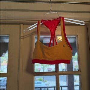 Lorna Jane Yellowish/orange and pink Sports Bra size small